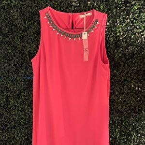 NWT pink silver beaded dress